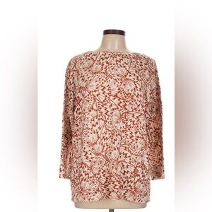 J. Jill Terracotta and Ivory Floral Top